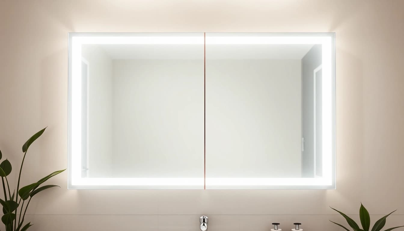 The stylish led bathroom mirror Cabinet enhances elegance and functionality in modern bathrooms.