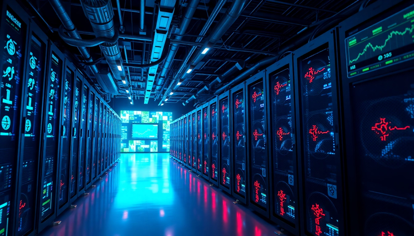 High-tech cryptocurrency mining facility showcasing cutting-edge technology for the best crypto mining site.