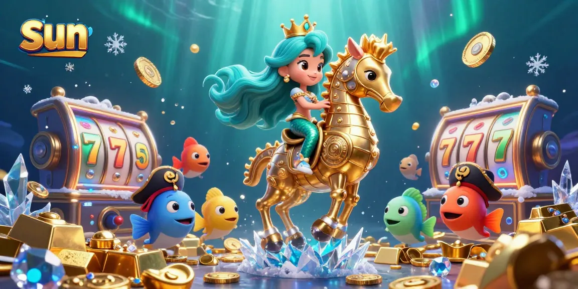 Sun features a vibrant 3D casino-themed underwater scene with engaging gaming elements and sparkling treasures.