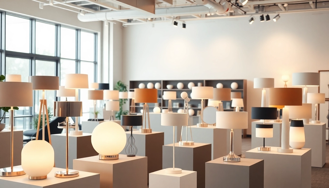 Showcase of ELC Lamps Online highlighting stylish designs and vibrant atmosphere.