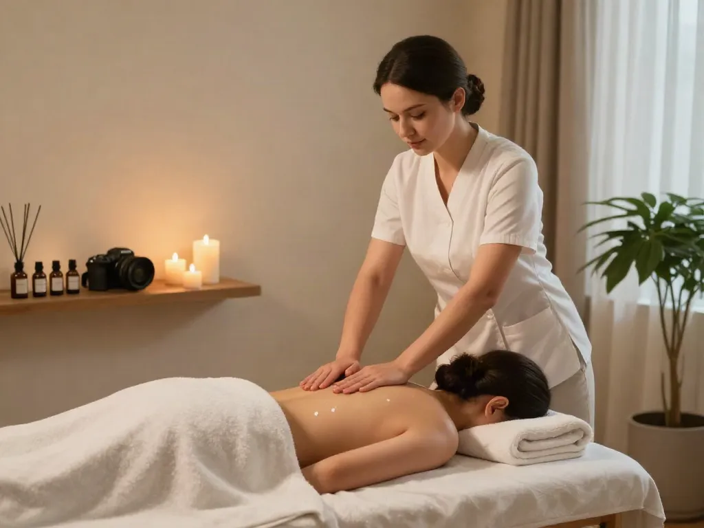 중랑구출장마사지 experience with professional therapist in serene spa.
