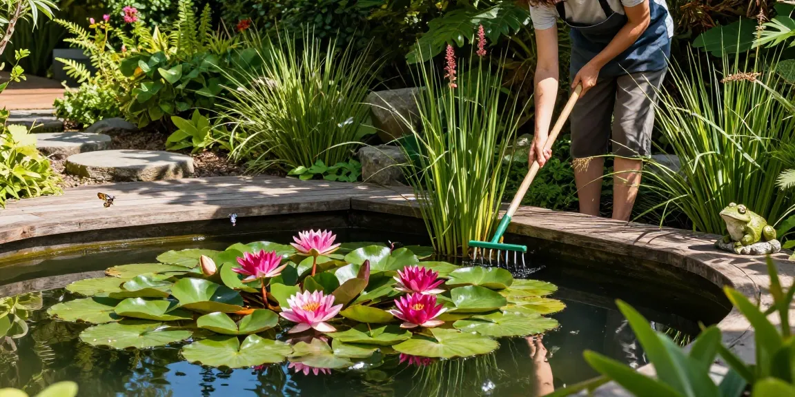 Buy Water Lilies blooming beautifully in a tranquil garden pond, showcasing vibrant colors and serene atmosphere.