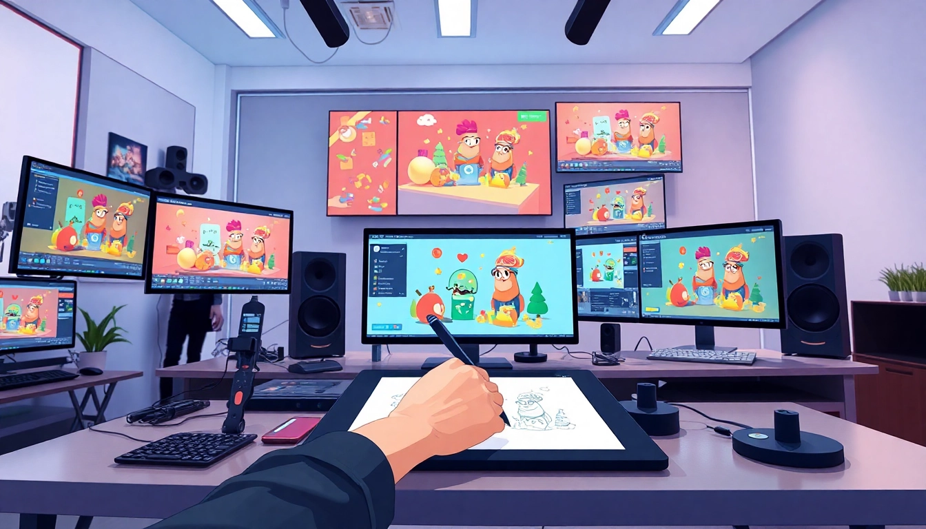 Erkläranimation process with a digital artist creating engaging visuals.