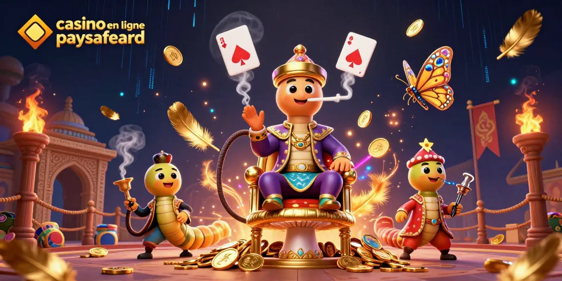 Vibrantes illustrations de casino en ligne paysafecard avec des éléments ludiques et colorés.