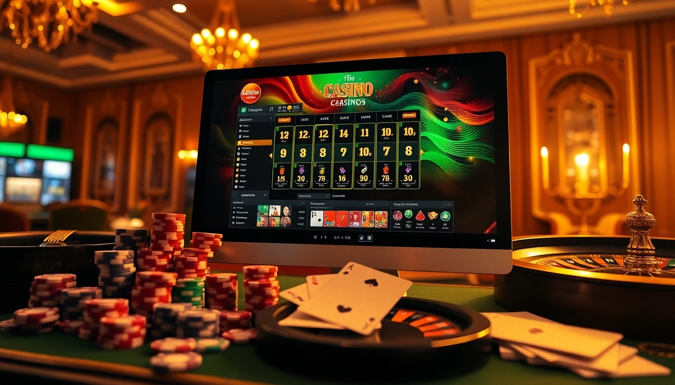 Vivez l'excitation des casinos en ligne 2026 avec des éléments de jeu vibrants et des décors luxueux.