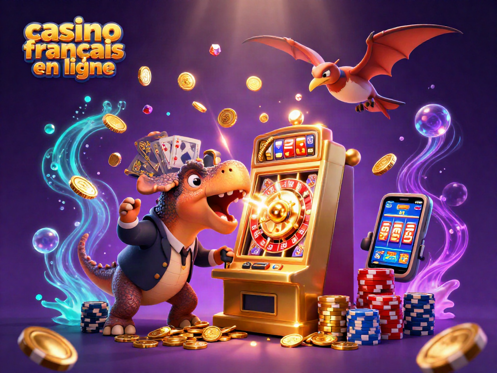 Visualisation dynamique du concept de casino français en ligne sous forme d'illustration 3D