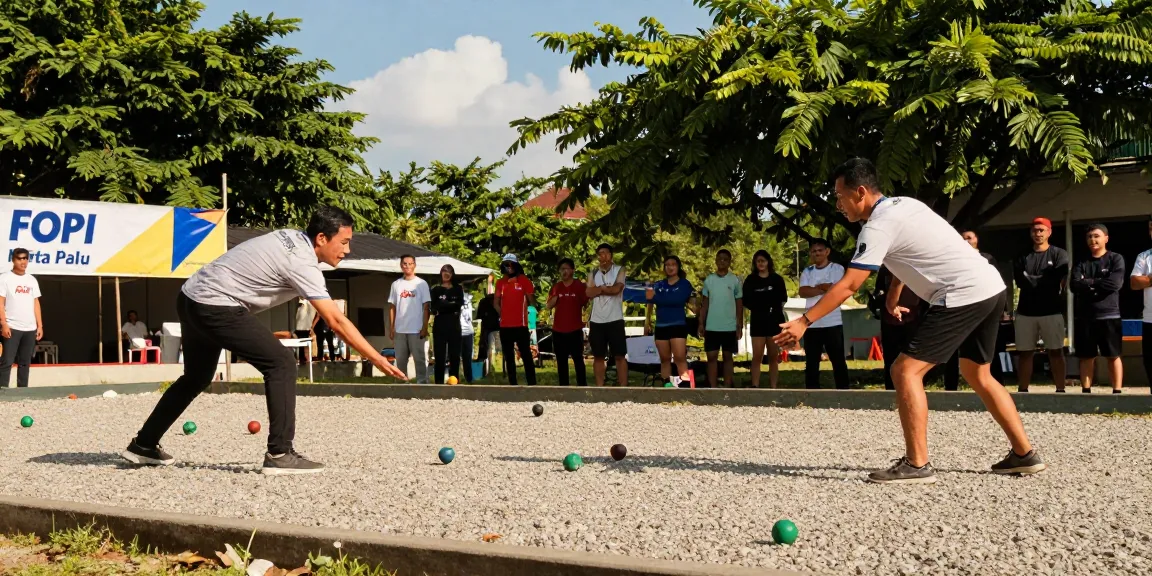 FOPI Kota Palu dalam pertandingan petanque yang menyenangkan.