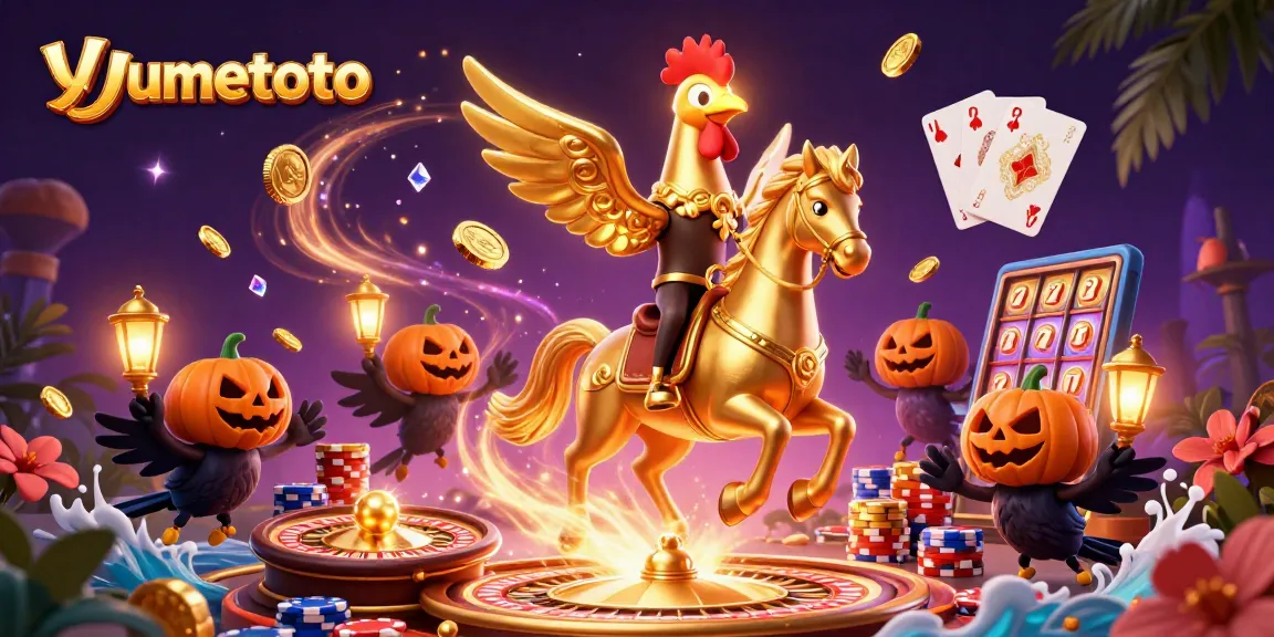 Menangkan jackpot di yumetoto dengan simbol slot beruntung dan koin emas yang melimpah.