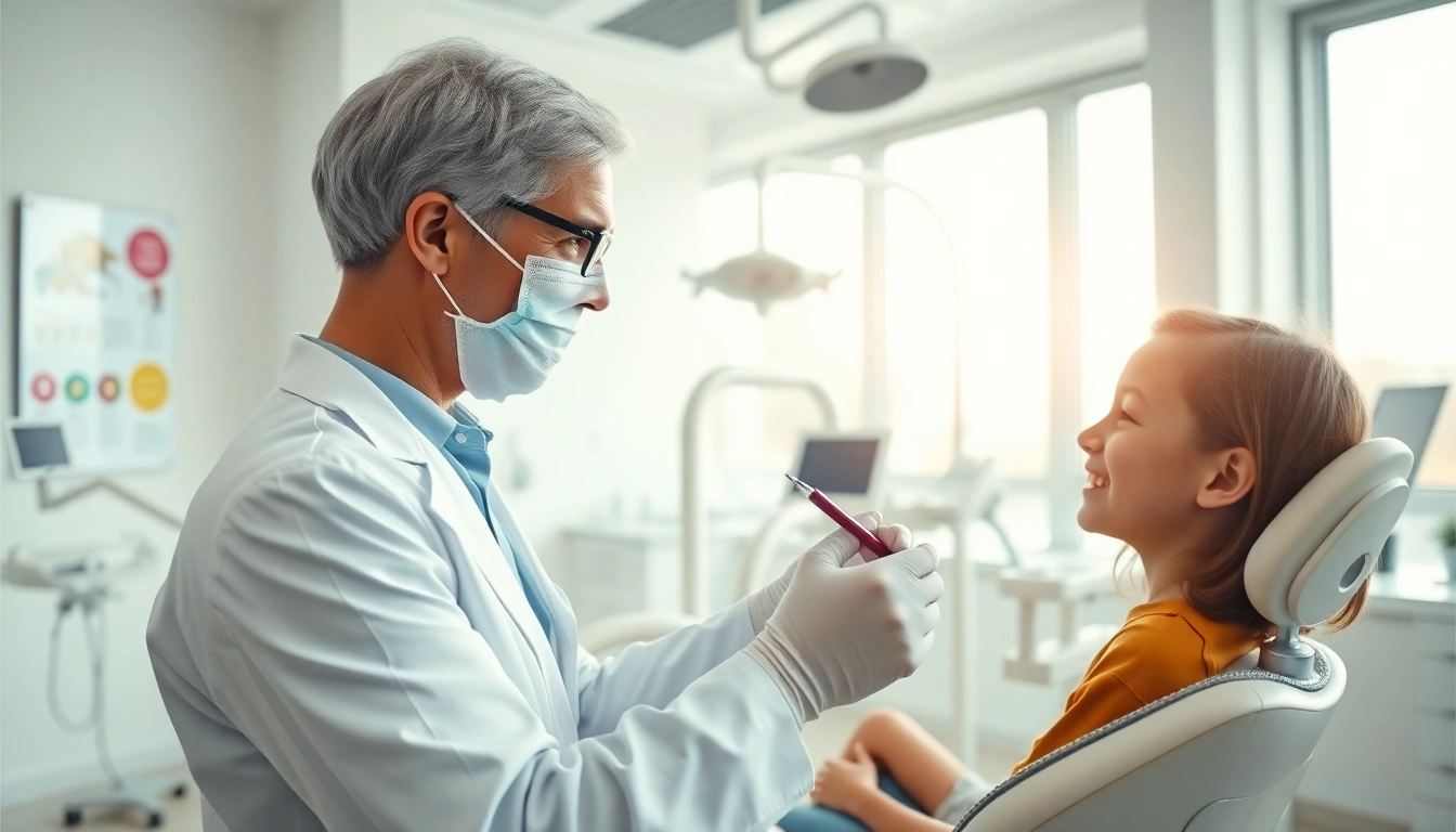 Orthodontics in a modern clinic with a professional orthodontist treating a young patient.