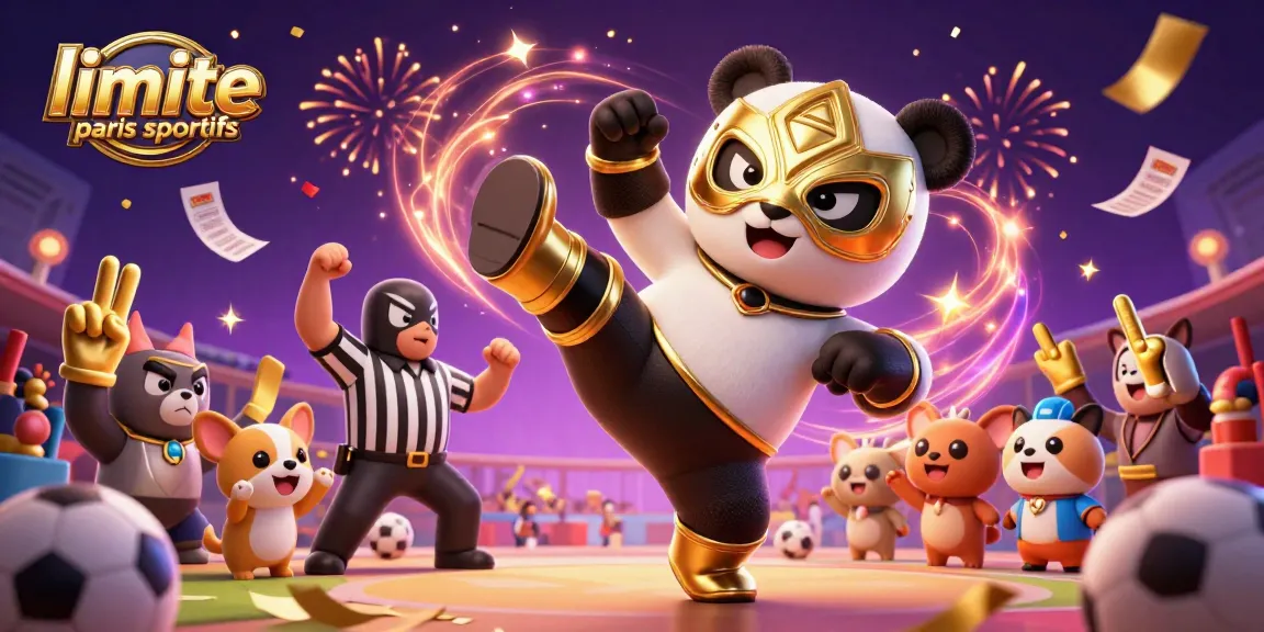 Pariez avec limite paris sportifs : dynamique illustration sportive avec panda et chihuahua dans l'action
