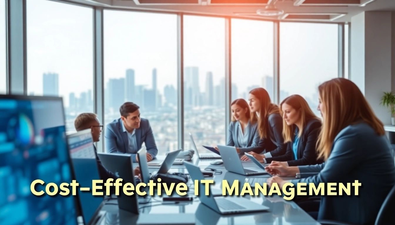 Enhance Cost-Effective IT Management through teamwork in a modern tech workspace.