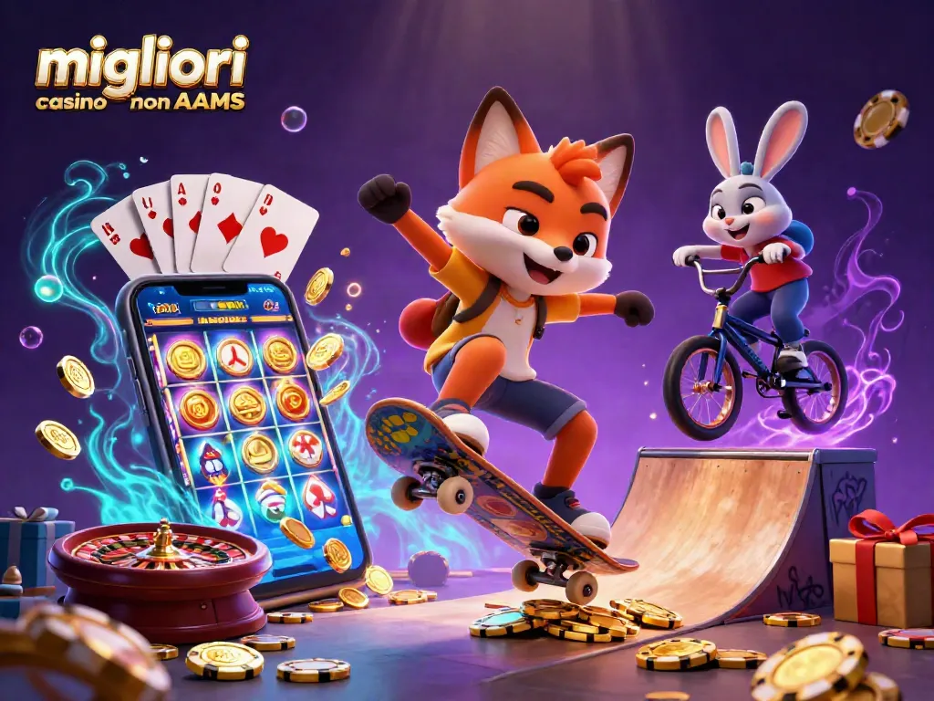 I migliori casino non AAMS: esplora il mondo dei giochi con un vulcanico grafico flusso di poker e animali che si divertono.