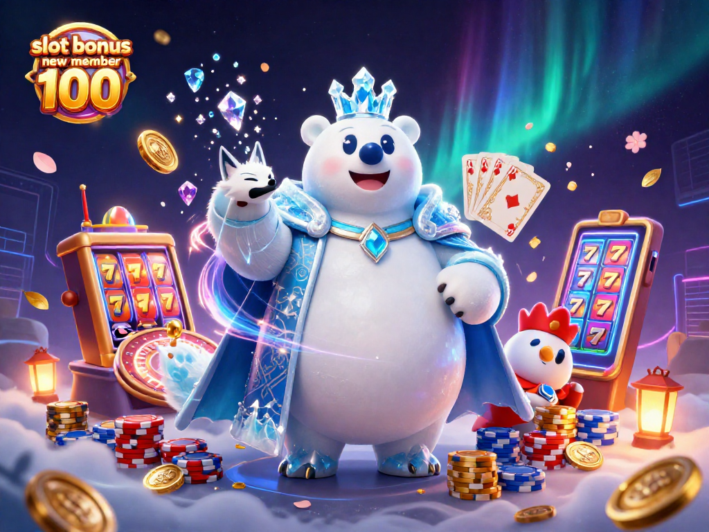 Spin the reels with slot bonus new member 100 and enjoy lucrative wins in a vibrant casino scene.
