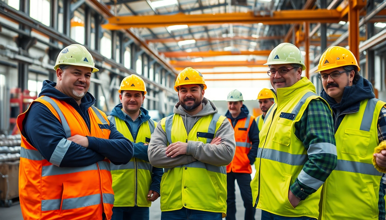Trabajadores en un entorno laboral seguro utilizando ropa de Portwest España.