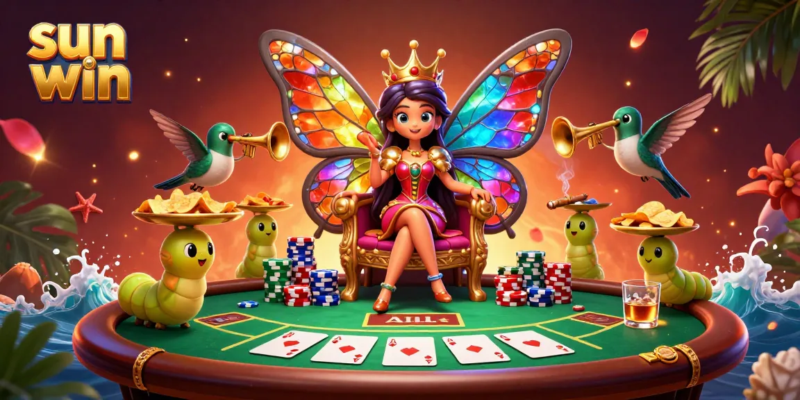 Experience exciting wins at sun win with a vibrant casino scene showcasing poker and colorful characters.
