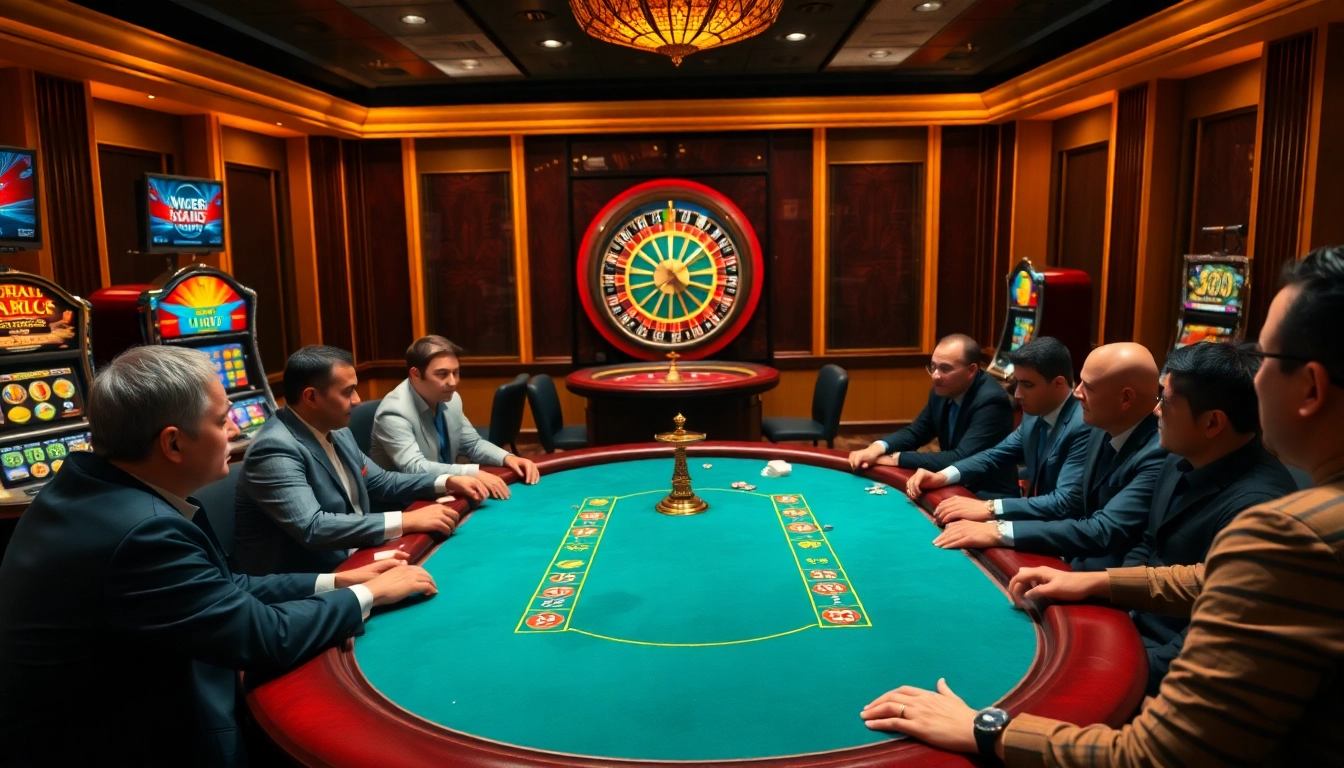 Experience the excitement of ww88 at a vibrant poker table in a luxurious casino setting.