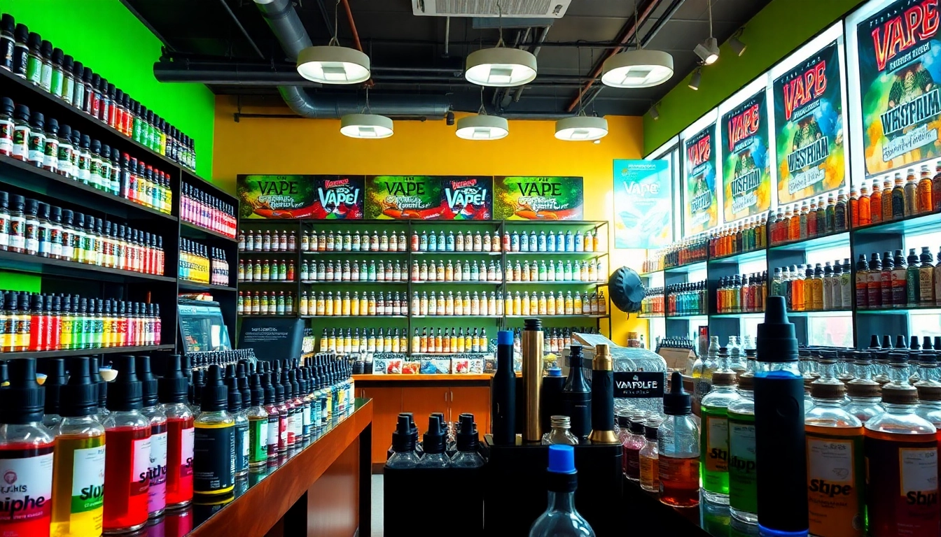 Showcase of Vape Juice Depot products displaying a vibrant selection of e-liquids and devices.