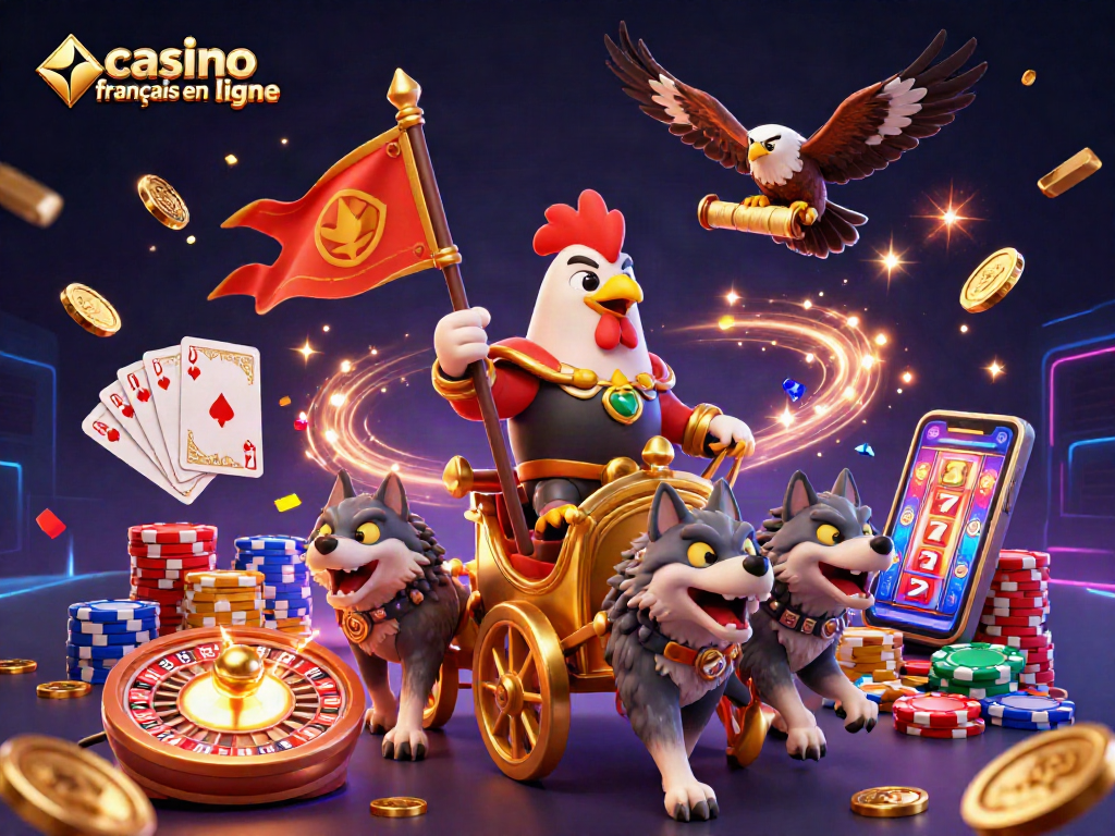 Profitez des jeux au casino français en ligne avec un seigneur coq et des gains étincelants.
