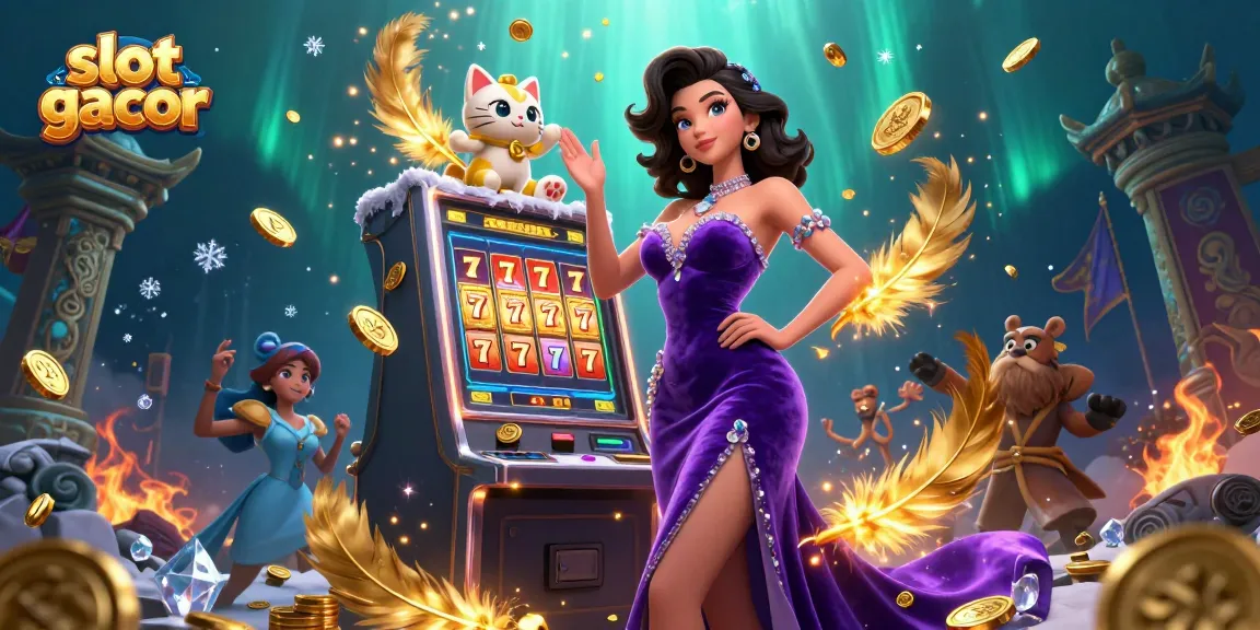 Experience the thrill of slot gacor with dynamic 3D characters celebrating a jackpot win.