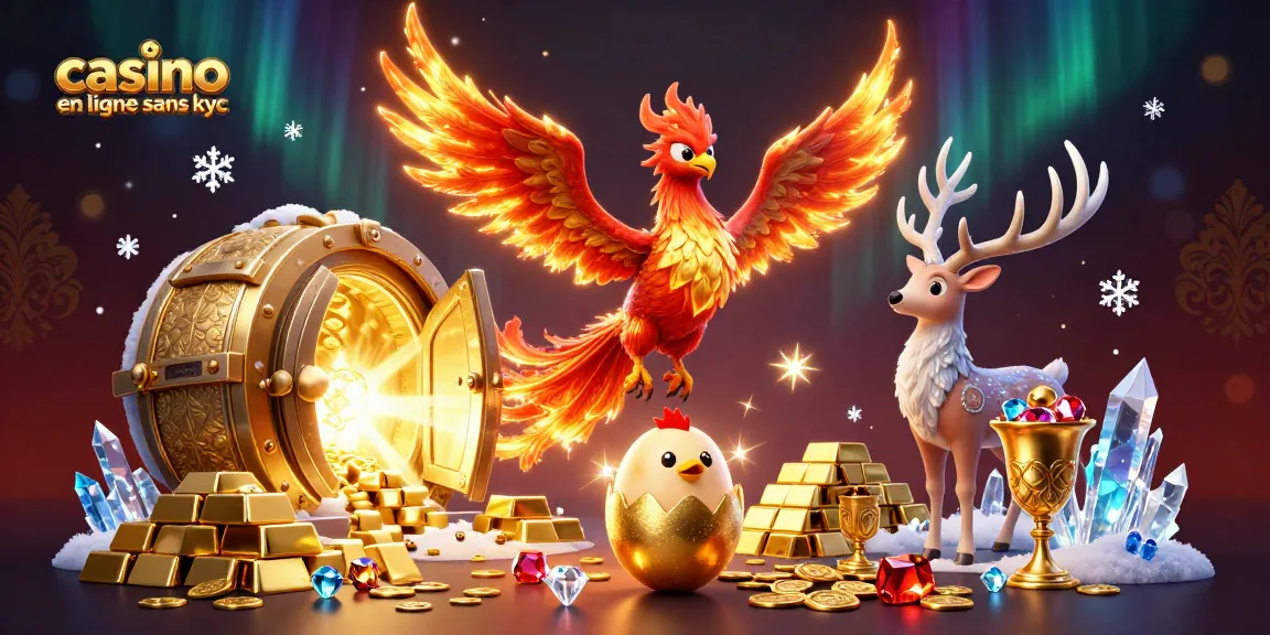 Vivez l'excitation du casino en ligne sans KYC avec des personnages fantastiques et des trésors scintillants.