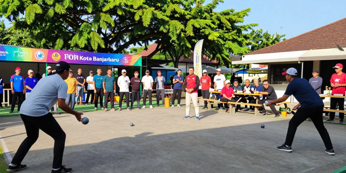 Tournament petanque di fopikotabanjarba.org dengan pemain beragam dan suasana meriah.