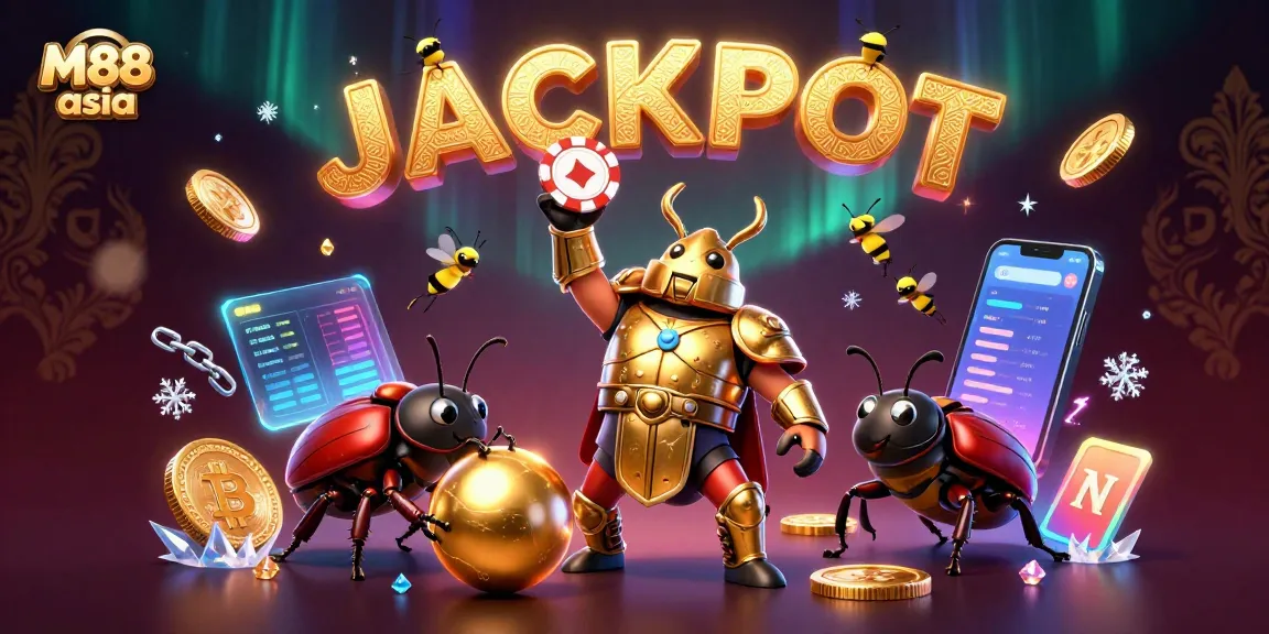 Experience the excitement of M88 asia with vibrant 3D characters showcasing casino gaming and jackpot wins.