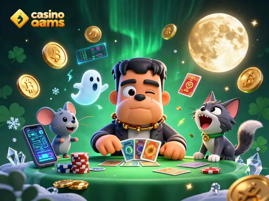 Gioca ai casinò non AAMS con questa vivace e colorata illustrazione di casinò e personaggi fantastici.