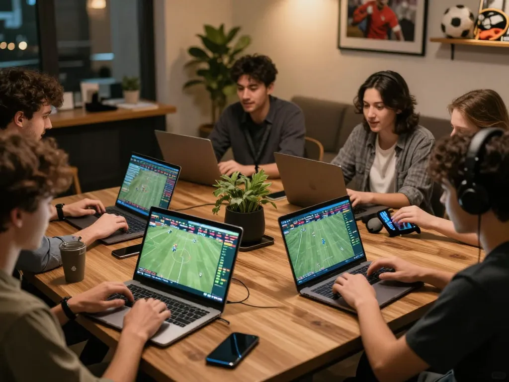 Engaged users strategically betting on sports via henandchickensgh, showcasing excitement and real-time interaction.