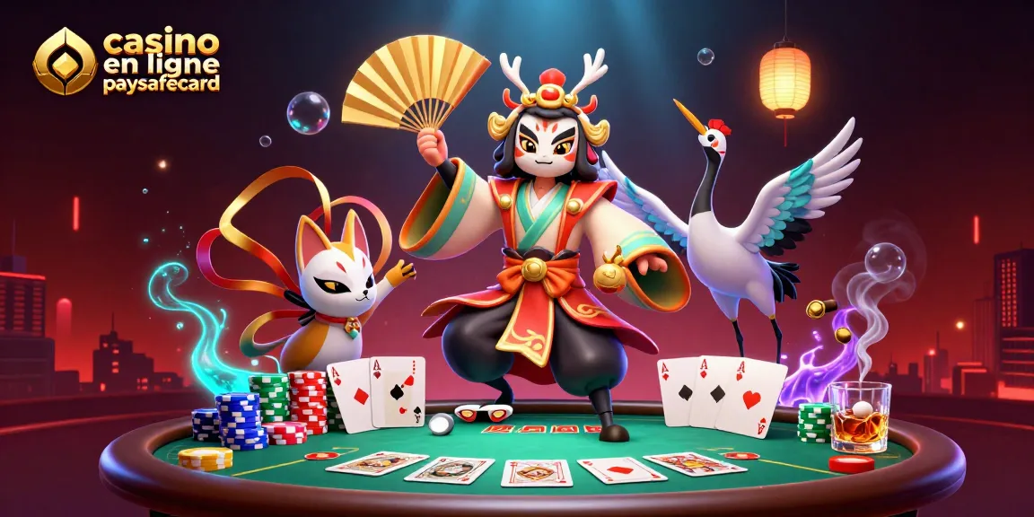 Illuminez votre expérience de jeu avec notre illustration colorée de casino en ligne paysafecard, comprenant des héros du poker.