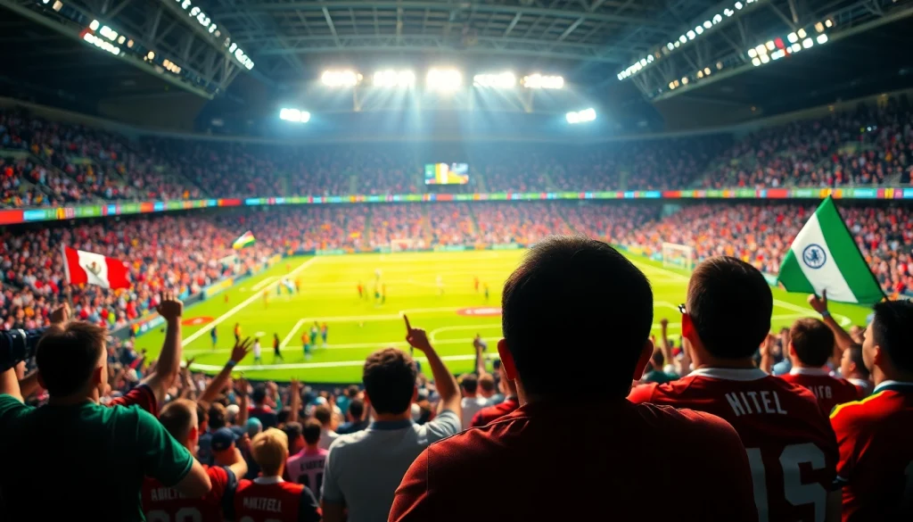 스포츠중계 이벤트에서 관중들이 즐기는 모습