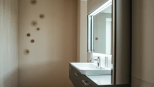 sonni Spiegelschrank im modernen Badezimmer-Design mit eleganten Details und LED-Beleuchtung.