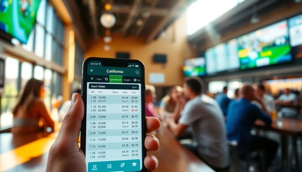 Explore top sportsbooks in California with engaging betting interfaces and a lively atmosphere.