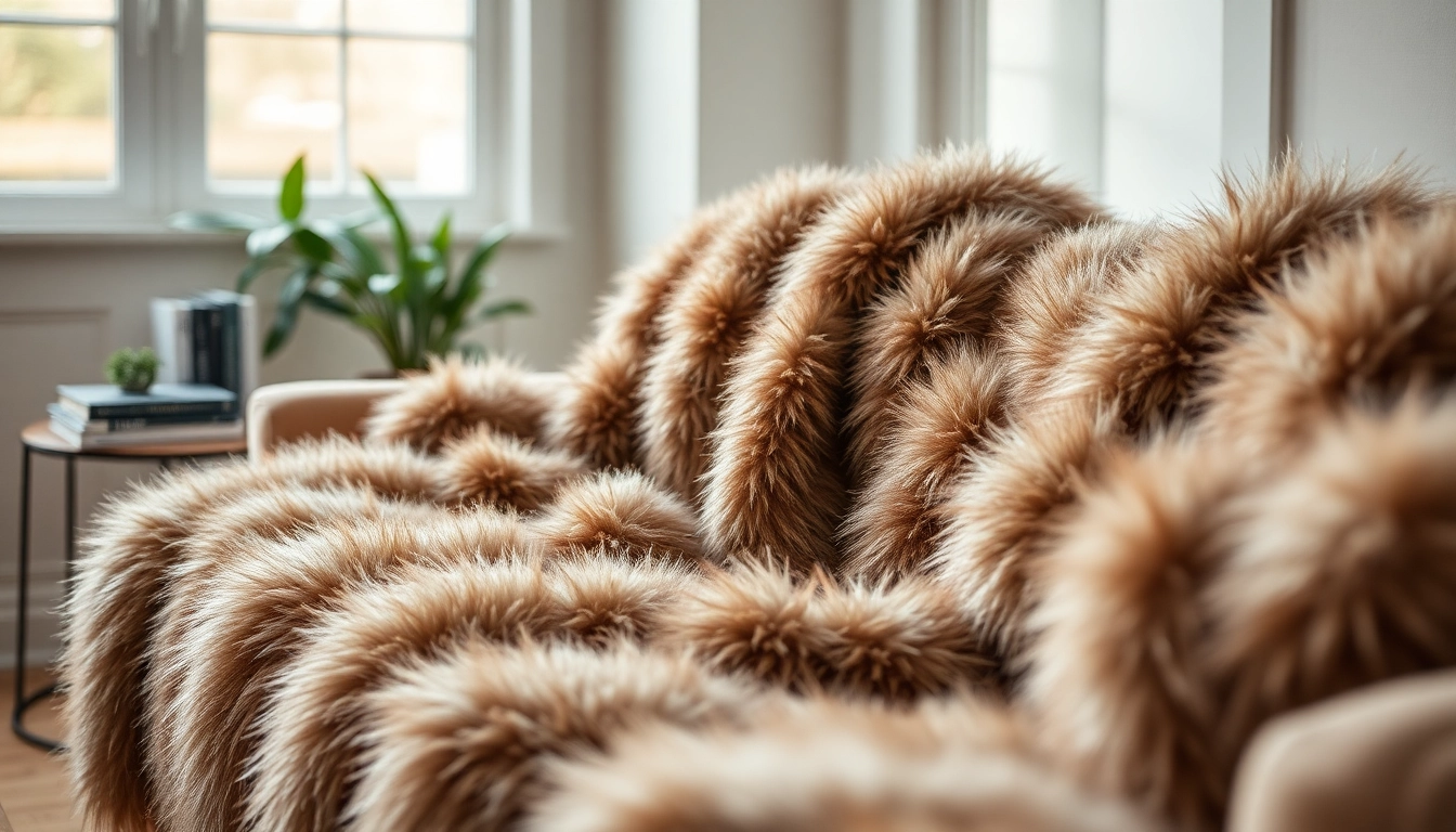 Voeg imitatie bont stof toe aan uw interieur voor een luxe uitstraling met deze stijlvolle textuur.