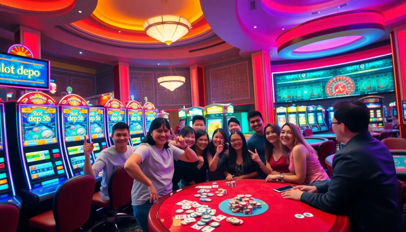 Rasakan sensasi slot depo 5rb dengan mesin slot kasino yang berwarna-warni sedang beraksi.